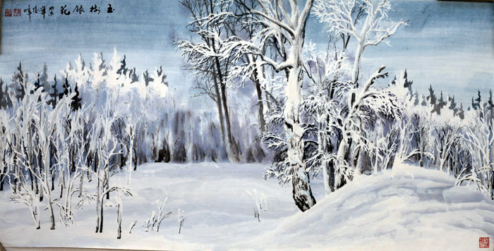 高俊峰 玉树银花68X136cm 2012年