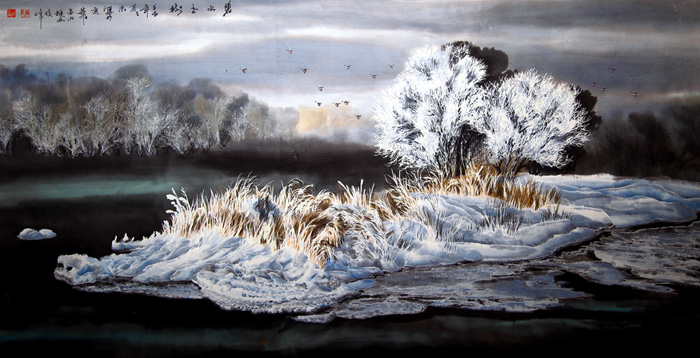 高俊峰 碧水出枝 96x176cm 2013年