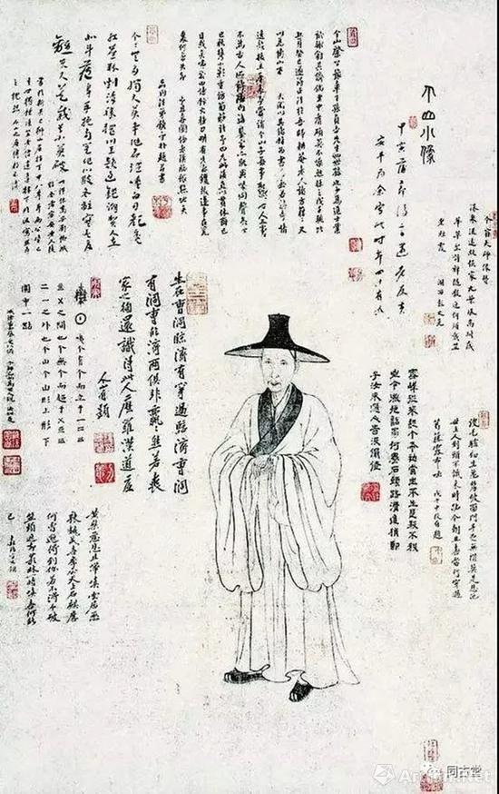 《个山小像》八大山人生平唯一画像