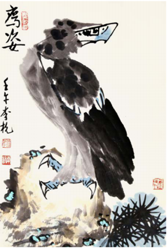 《鹰姿》 450mm×690mm创作年代：2002 年