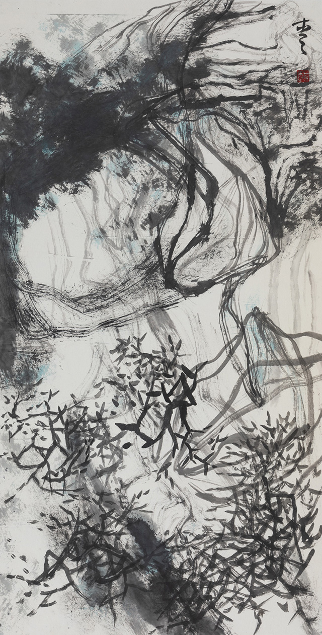 沈爱其  淡远之想  纸本水墨  70×137