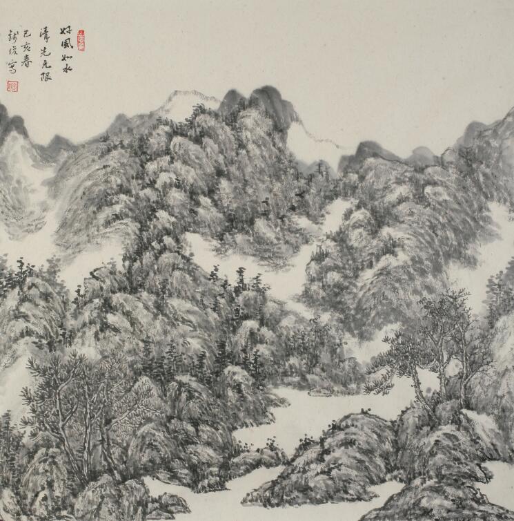 钱俊绘画印象——溪山如我心  绘我青云志